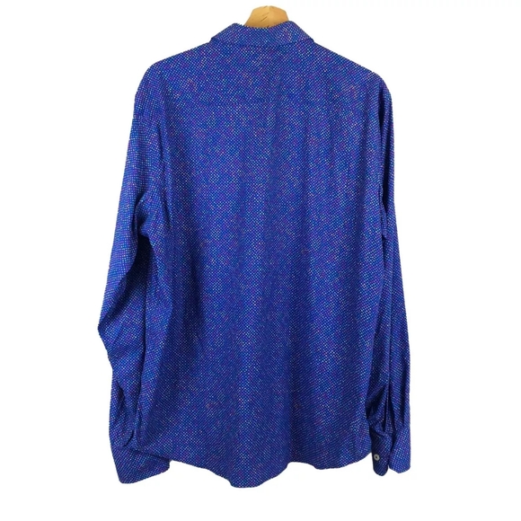 Bugatchi Blue Dotted Multi Color Shirt - Picture 2 of 13